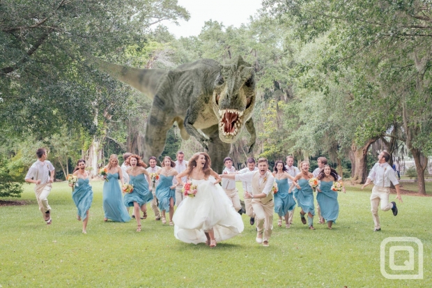 photo de mariage avec T-Rex