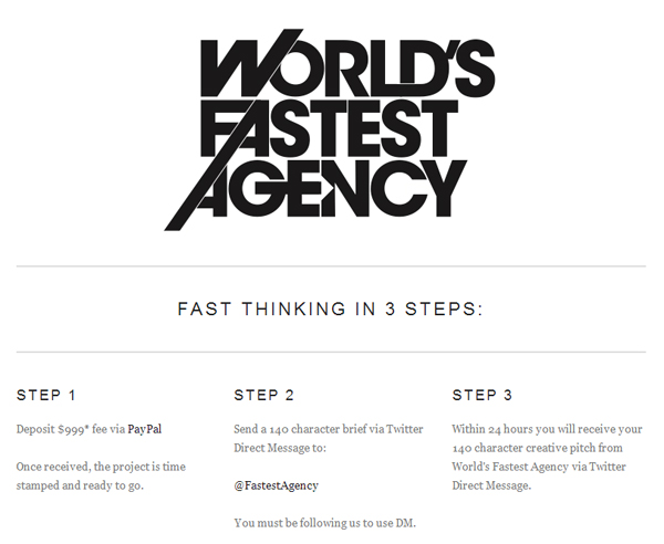 Fastest Agency : des briefs publicitaires sur Twitter