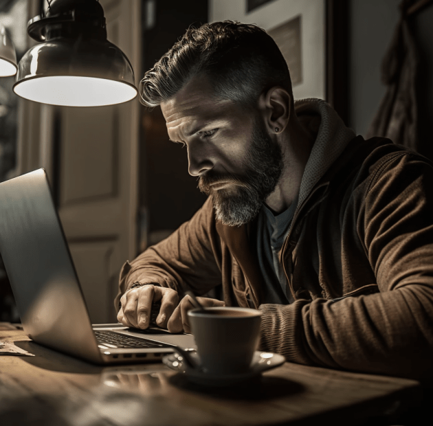 a man working on his laptop